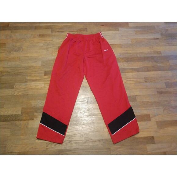 Nike Team Basketball Sweatpants X-Large Red Black Zip Ankle Chicago Bulls Theme - Picture 4 of 10